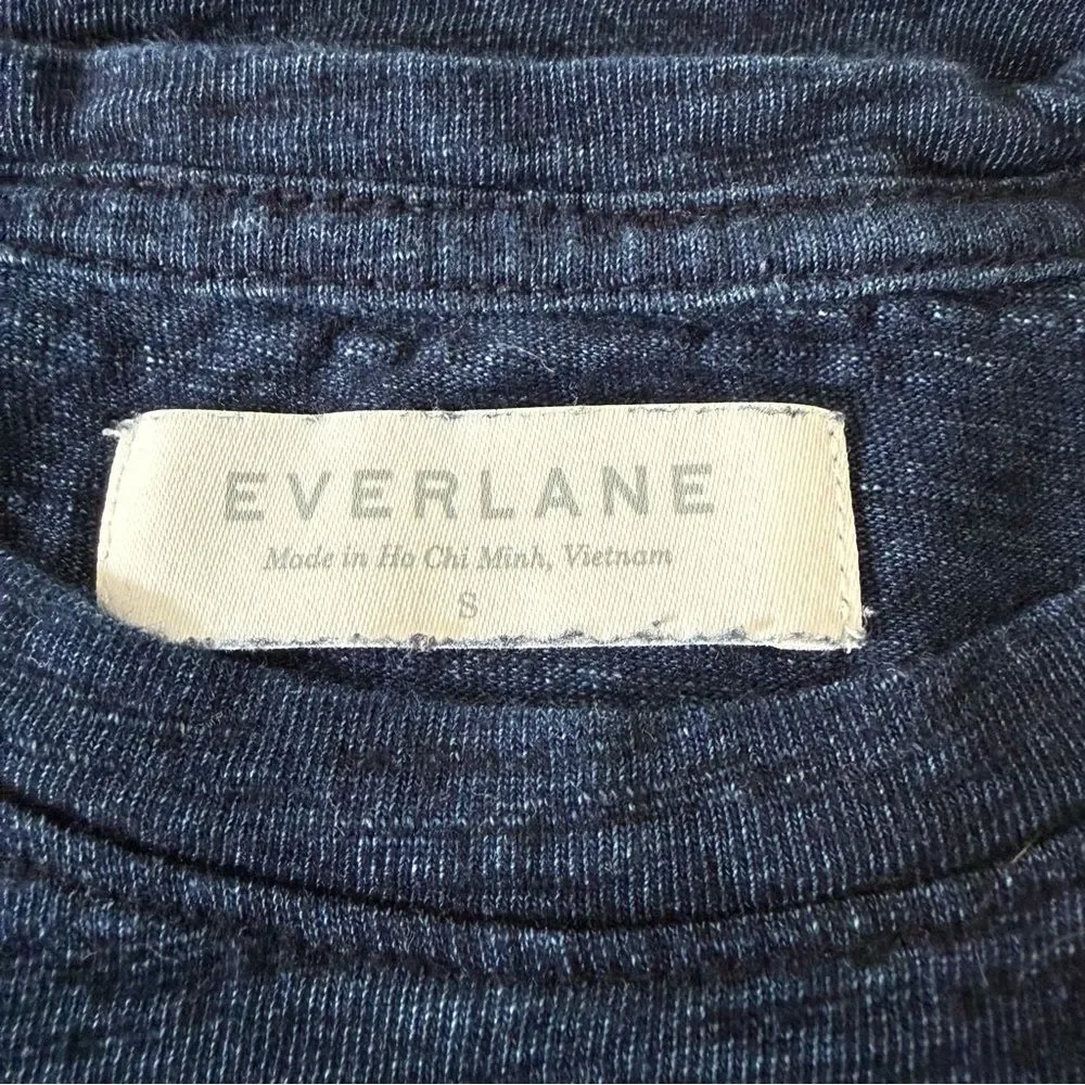 Everlane T-Shirt Tee Mens Sz S Navy Short Sleeve 100% Cotton Casual Preppy - Picture 6 of 9